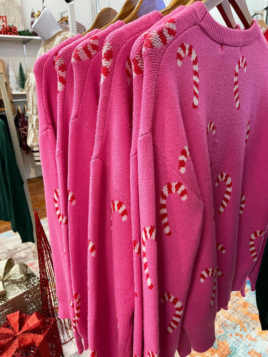 Pink Candy Cane Sweater