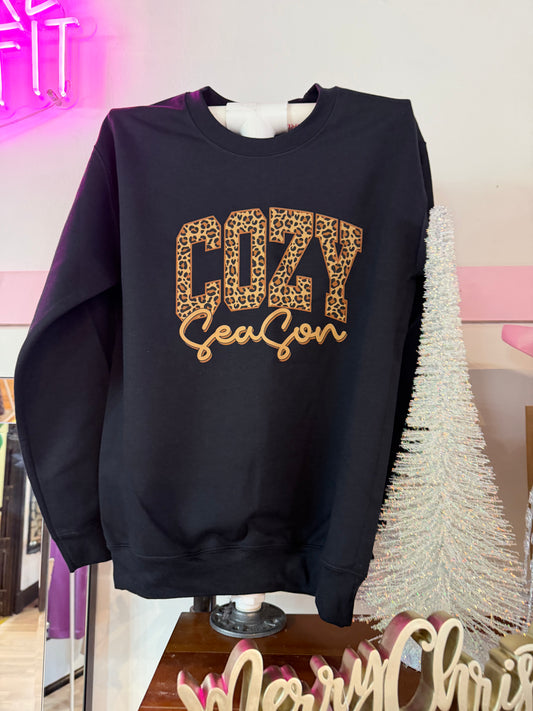 Black Leopard Cozy Season Sweatshirt