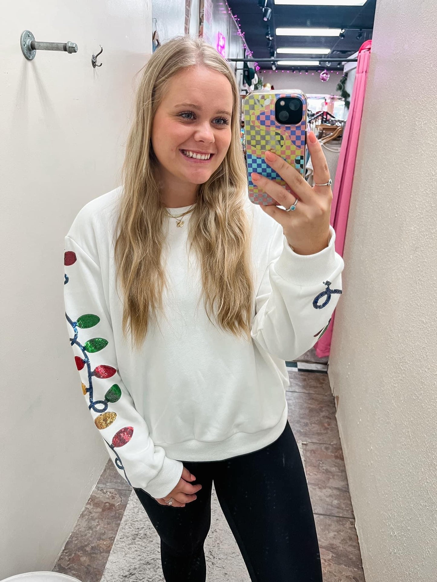Christmas Lights Sweater Top