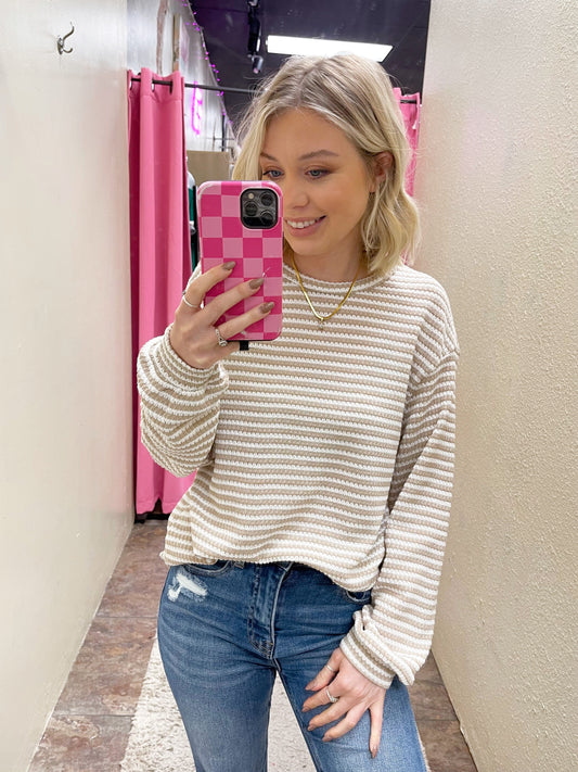 Striped Khaki Top