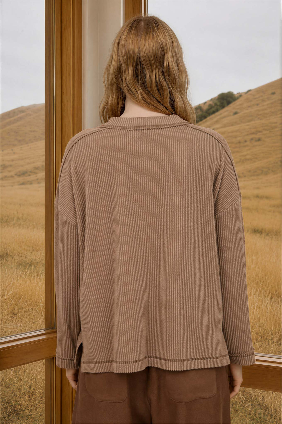 Cozy Chocolate Ribbed Top
