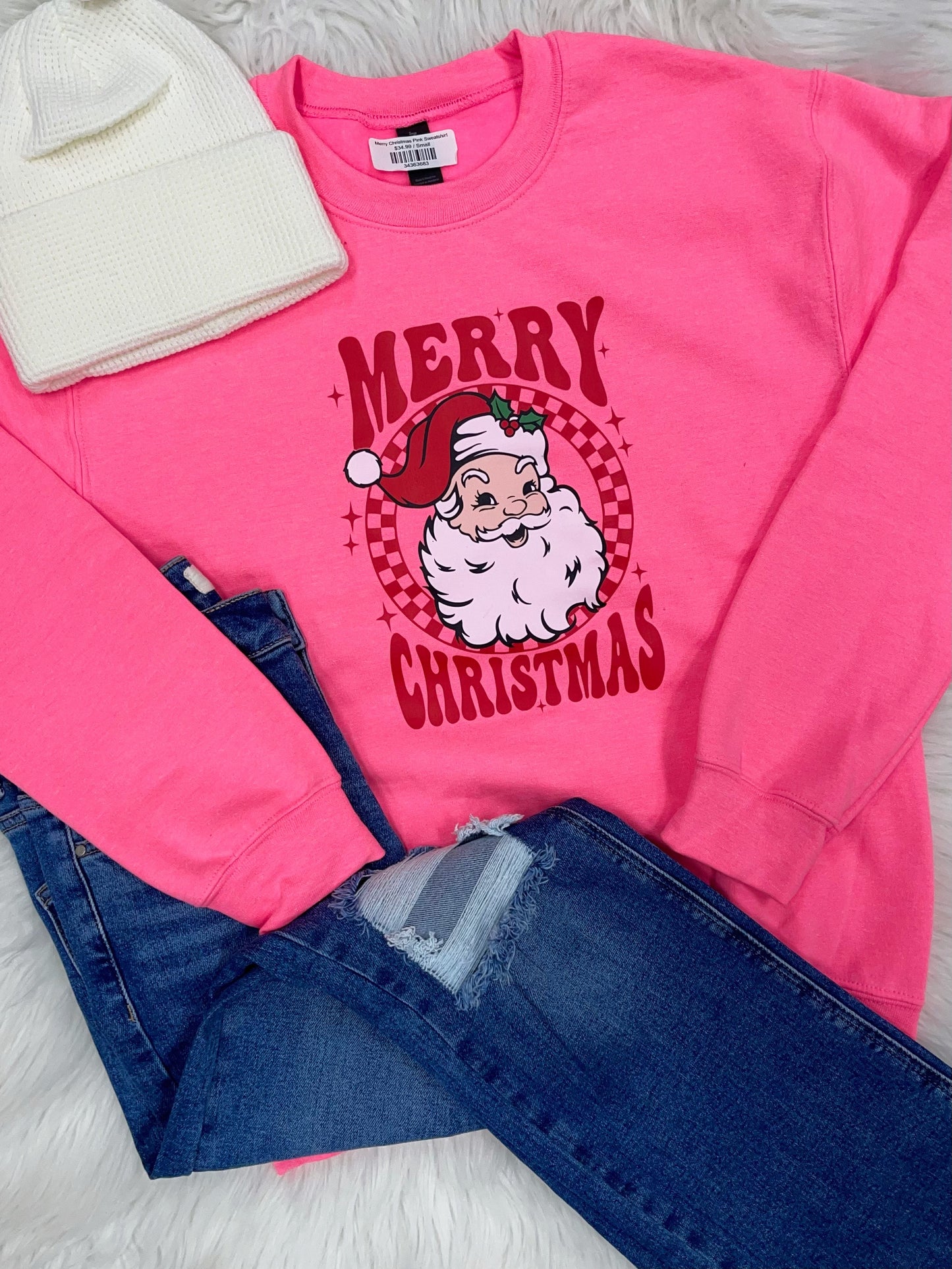 Merry Christmas Pink Sweatshirt