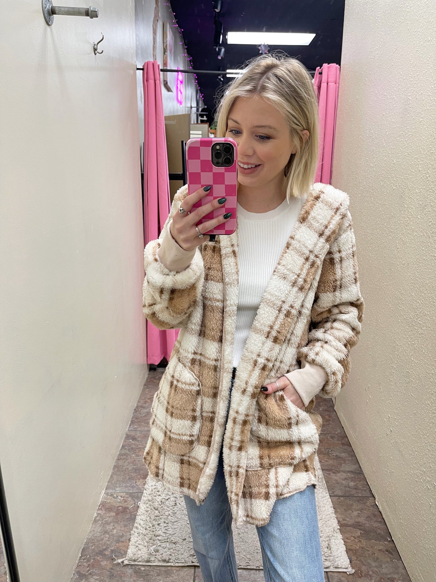 Cream Mix Faux Fur Jacket