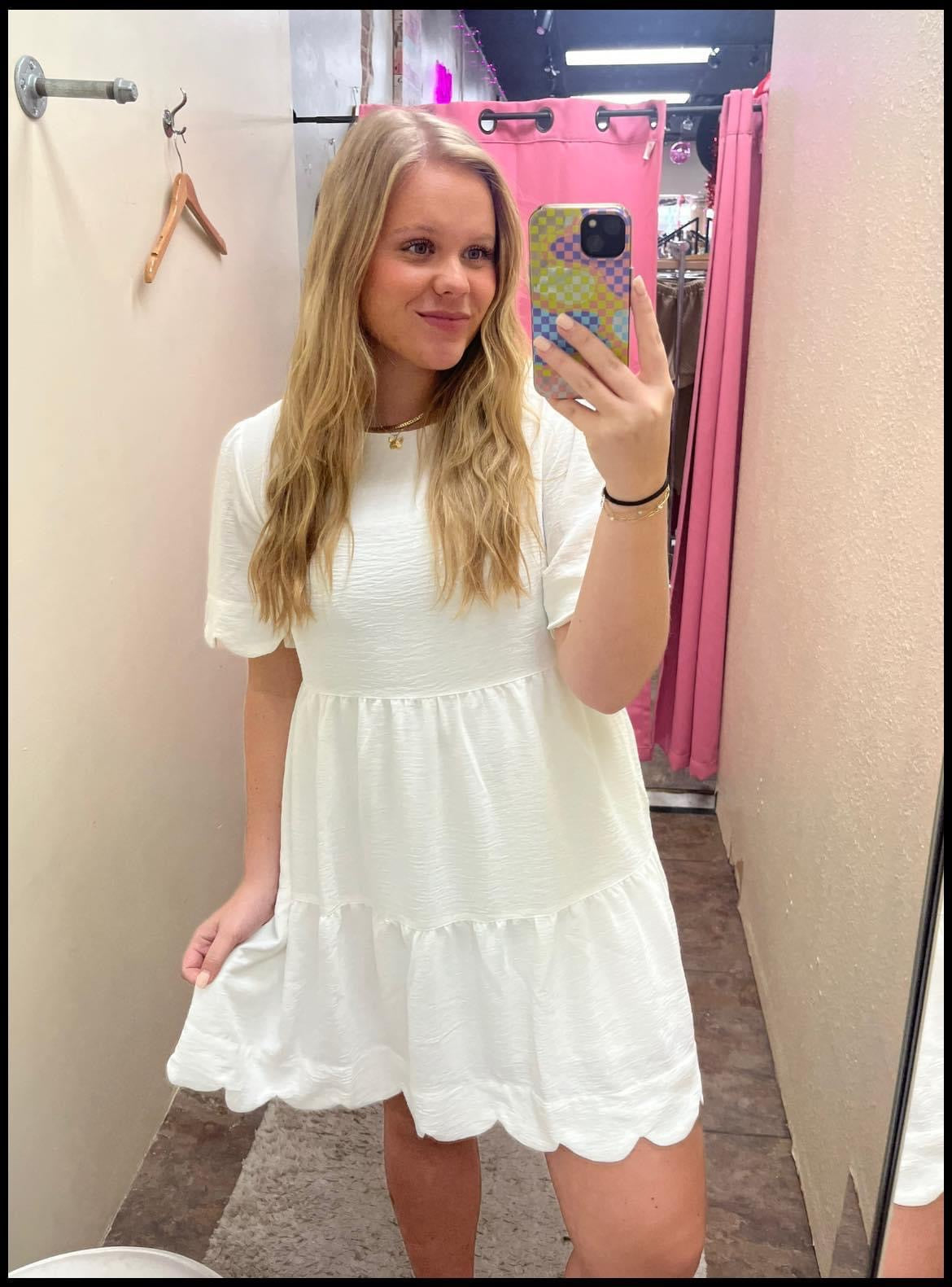 Sweet White Linen Dress