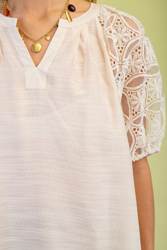 Lovely Lace Sleeve Top