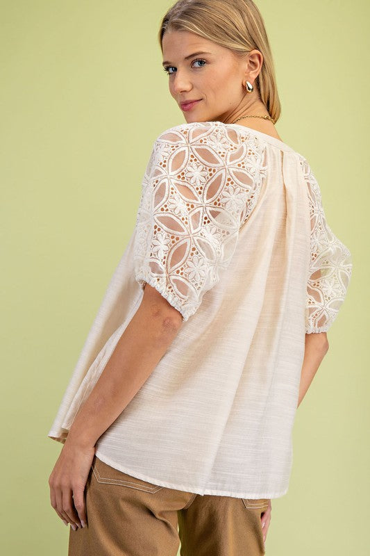 Lovely Lace Sleeve Top