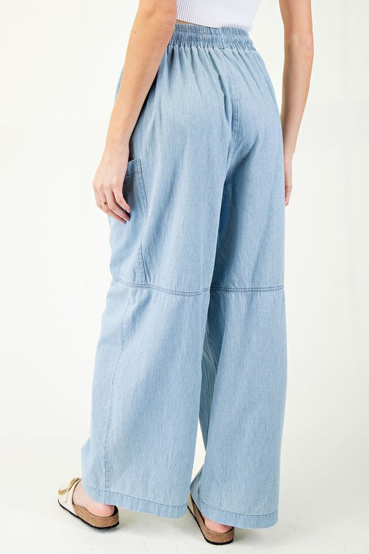 Light Denim Pinstripe Pants