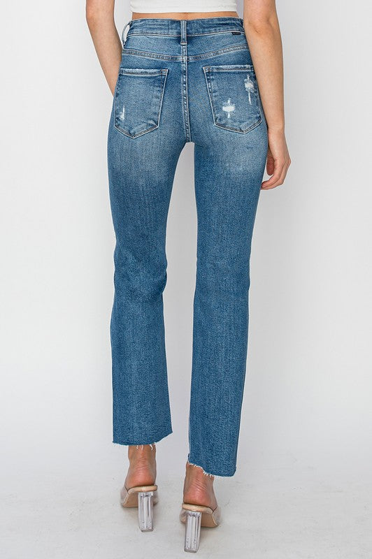 Abby Crop Straight Jeans- Risen