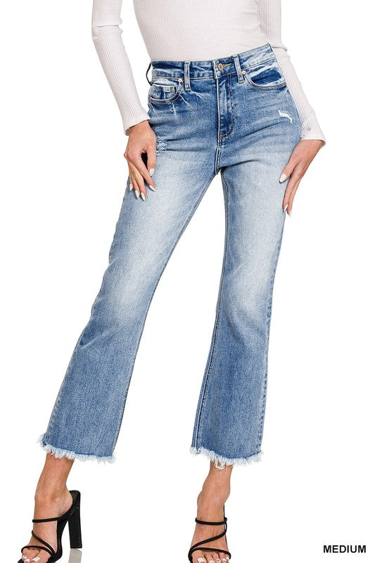 Alissa Straight Cropped Jeans-Zenana