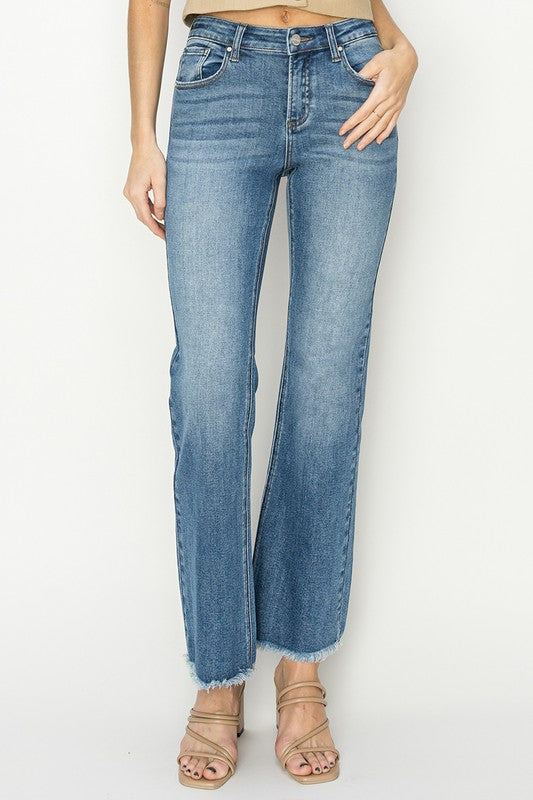 Amelia Mid Rise Bootcut Jeans-Risen