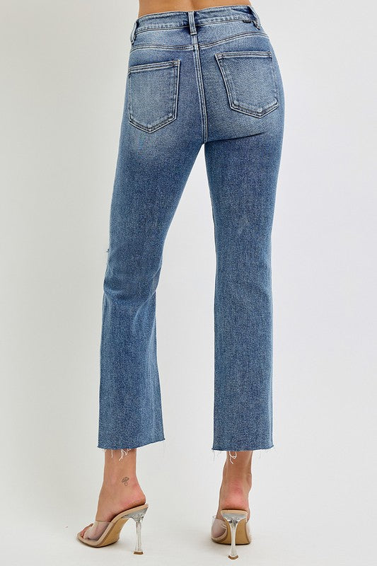 Bella Button Straight Jeans- Risen