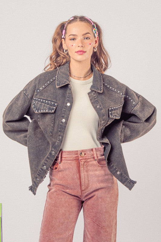 Studded Washed Jacket