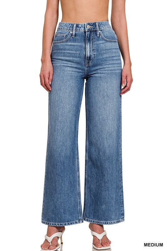Claire Wide Leg Jeans-Zenana