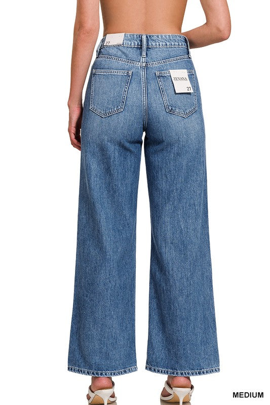Claire Wide Leg Jeans-Zenana