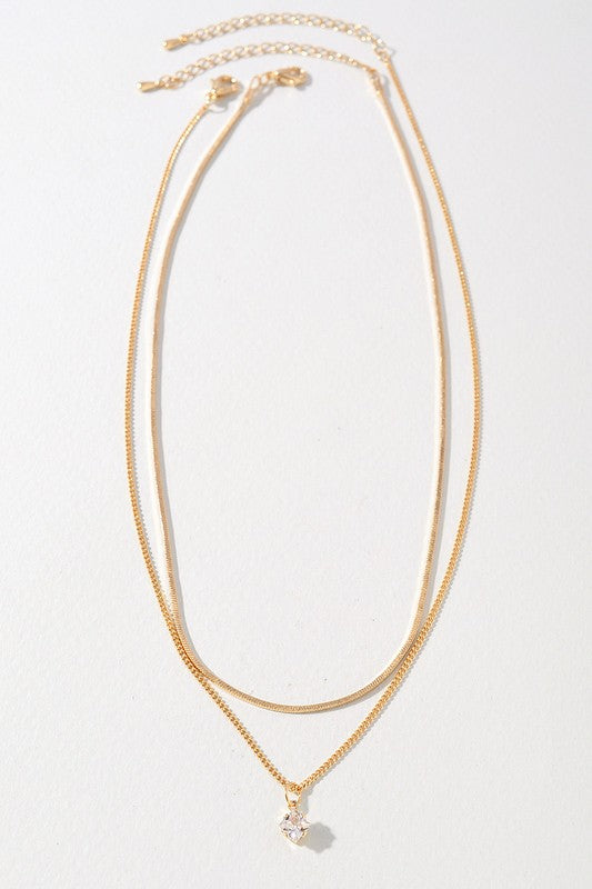 Dainty Crystal Layered Necklace