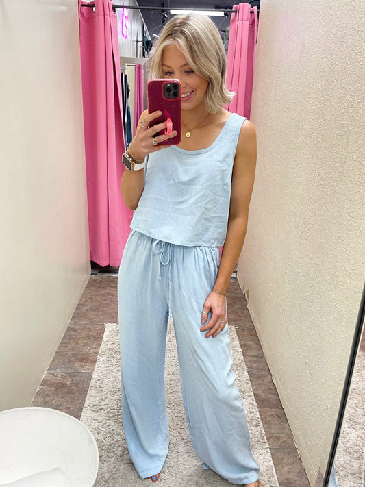 Sky Linen Pants