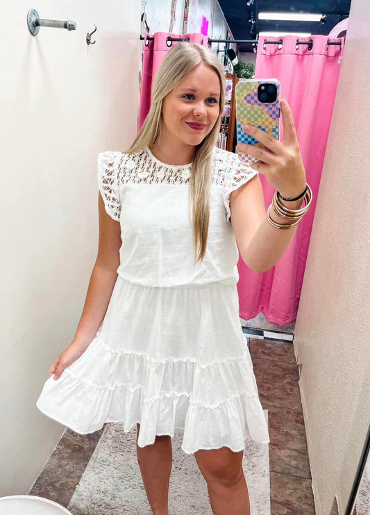 Pretty In White Crochet Dress