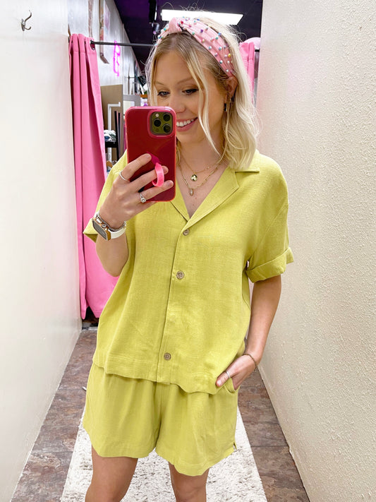 Lime Button Top