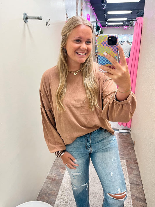Cocoa Slub Top