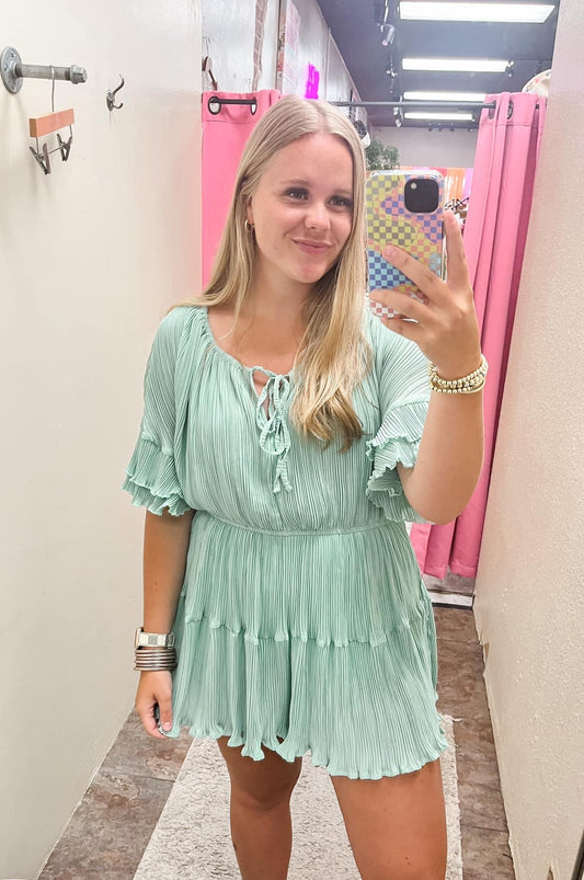 Dusty Green Frill Romper