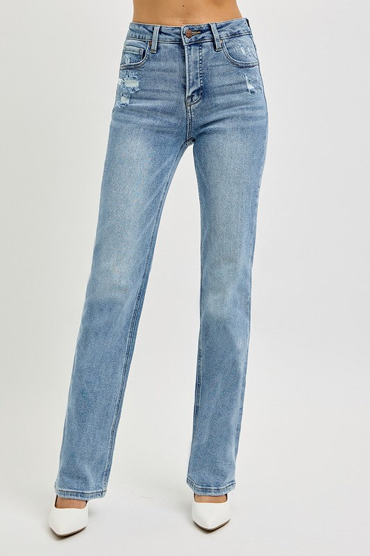 Kimmy High Rise Straight Jeans- Risen