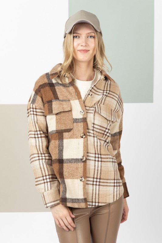 Mocha Mix Plaid Shacket