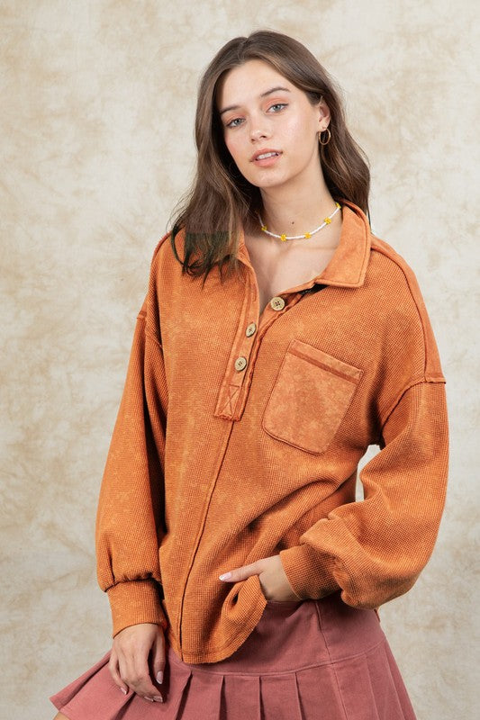Rustic Look Pullover Top