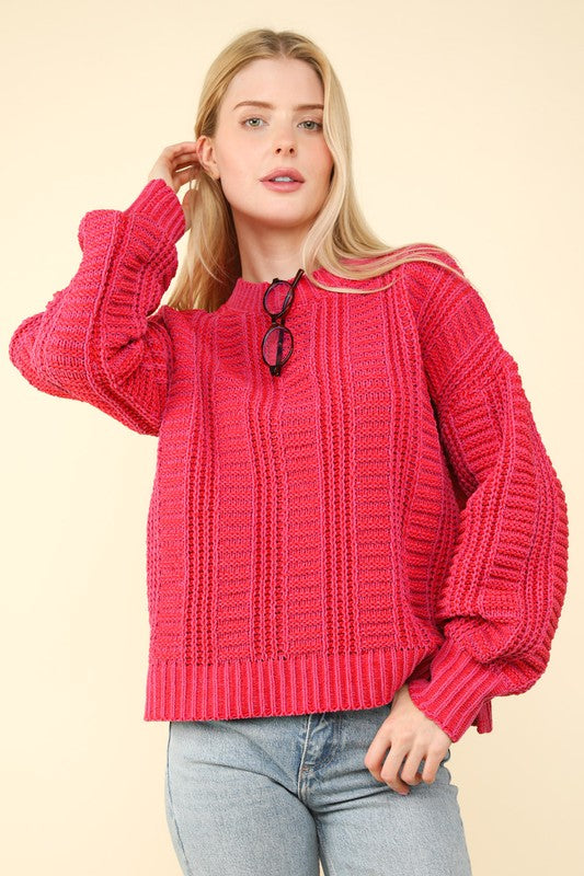 Red Two Tone Sweater