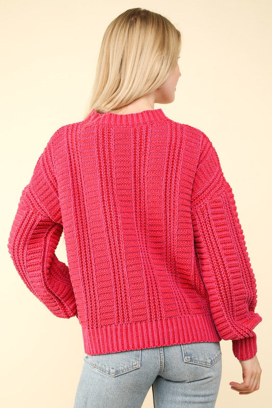 Red Two Tone Sweater