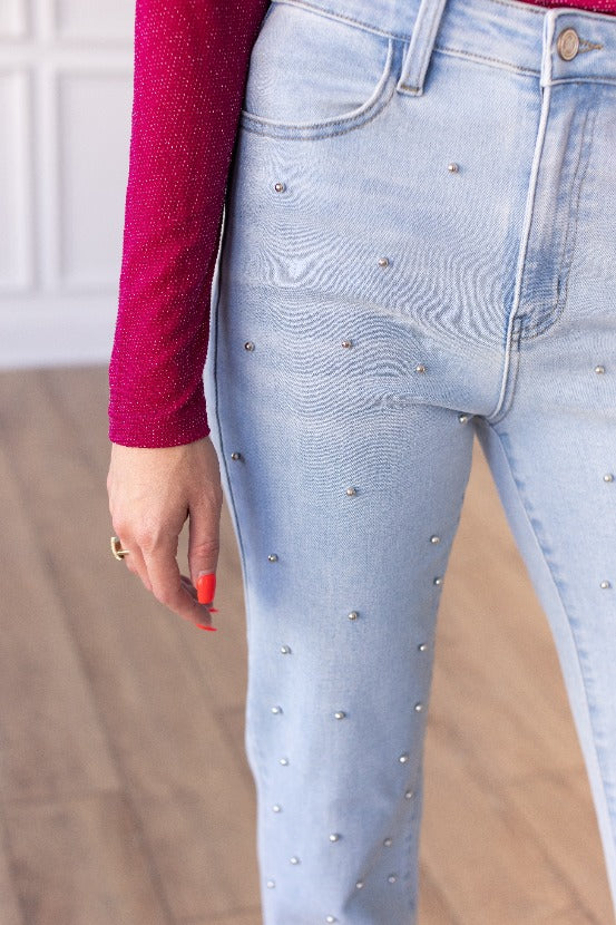 Amelie Stud Straight Jeans