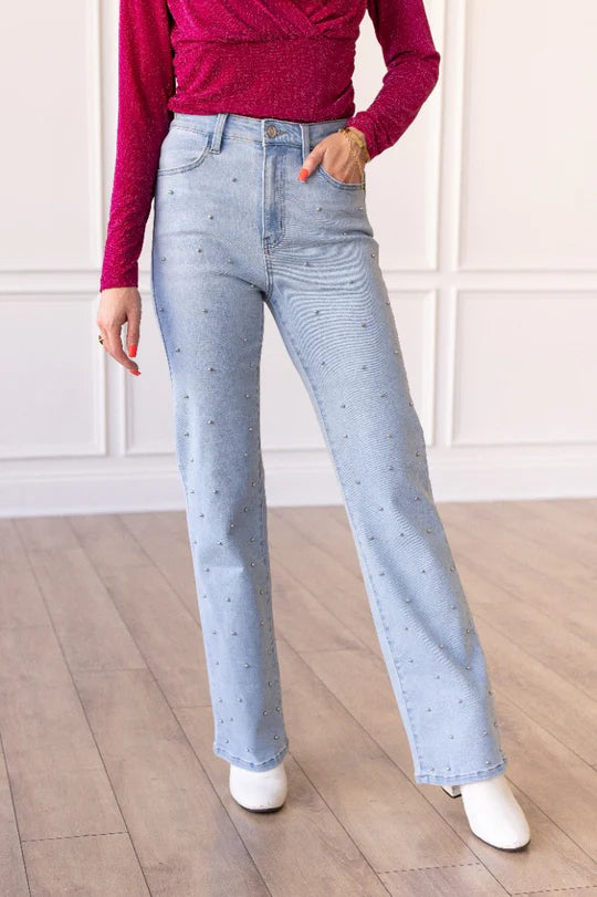 Amelie Stud Straight Jeans