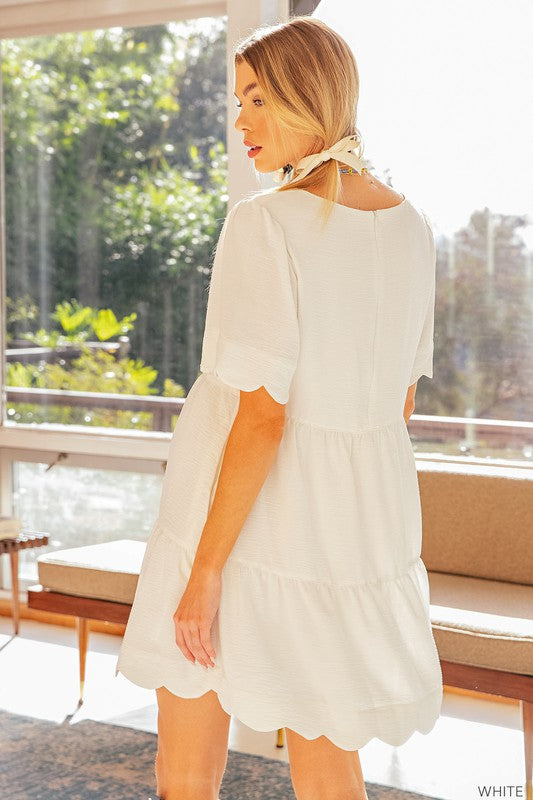 Sweet White Linen Dress