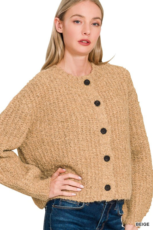 Beige Wool Cardigan