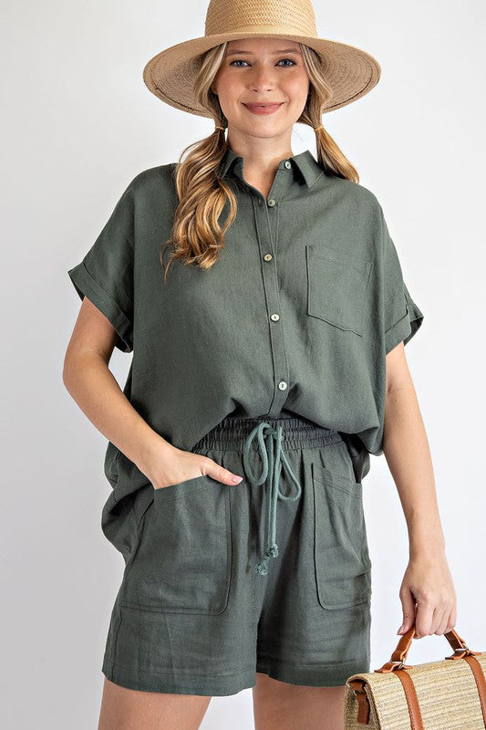 Linen Button Down Top