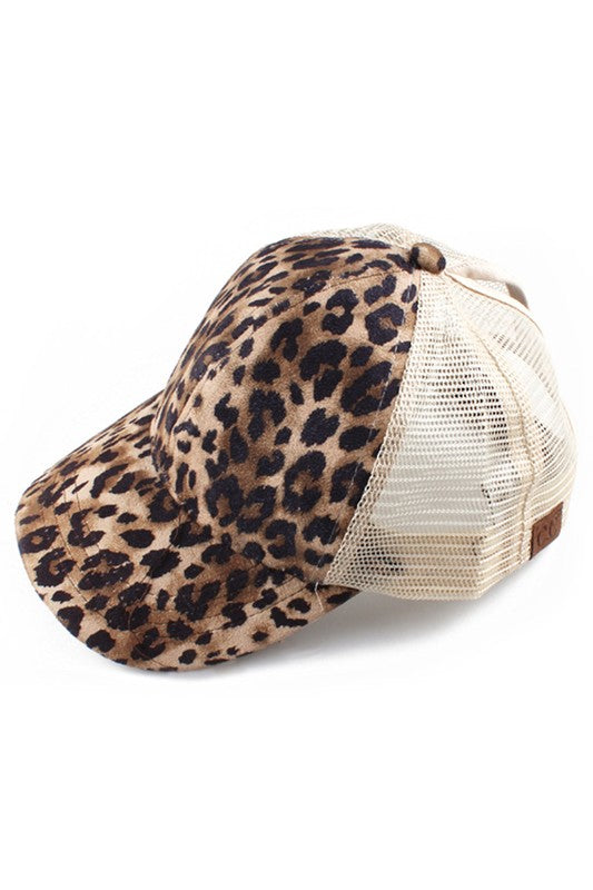 C.C. Leopard Ponytail Cap