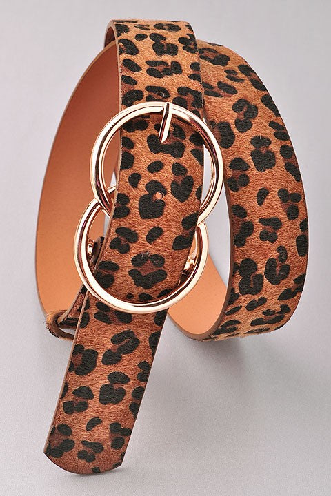 Dark Leopard Double Ring Belt