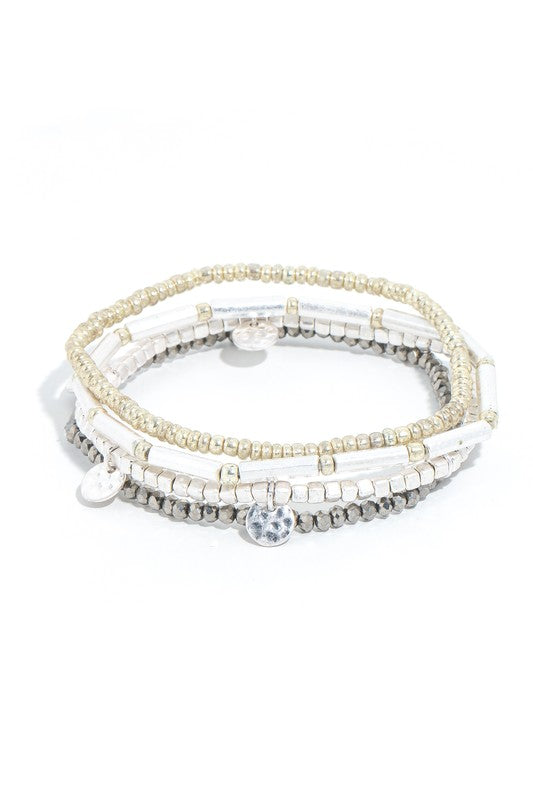 Mixed Metallic Bead Bracelet