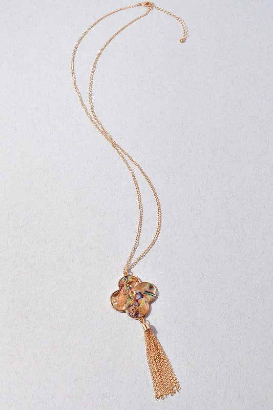 Clover Pendant Long Necklace