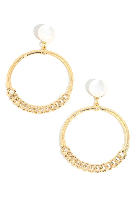 Link Hoop Drop Earrings