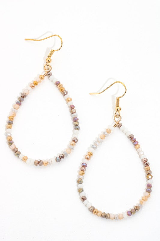 Earth Beaded Teardrop Earrings