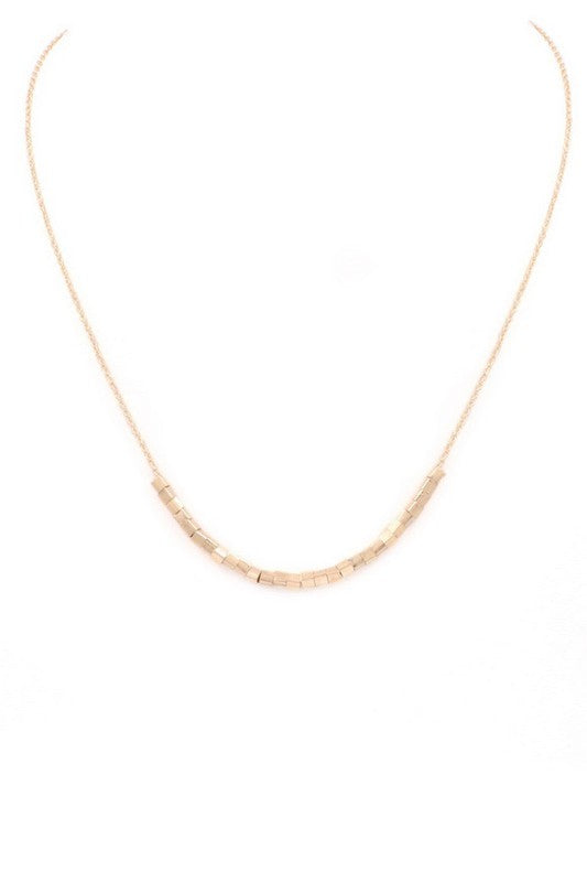 Gold Cube Bead Necklace