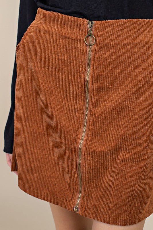 Rust Corduroy Skirt