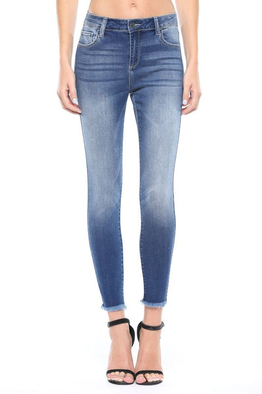 Phoebe Raw Hem Skinny Jeans- Cello