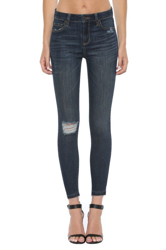 Monica Distressed Skinny Jeans-Cello