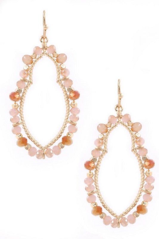 Pink Bead Drop Earrings