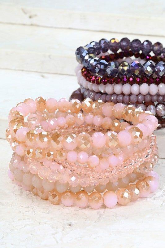 Glass Bead 9 Set Bracelet