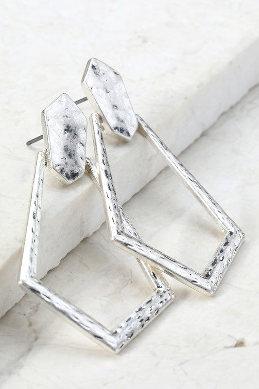 Diamond Shape Metal Earrings