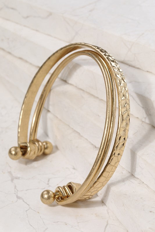 Layered Gold Metal Bracelet