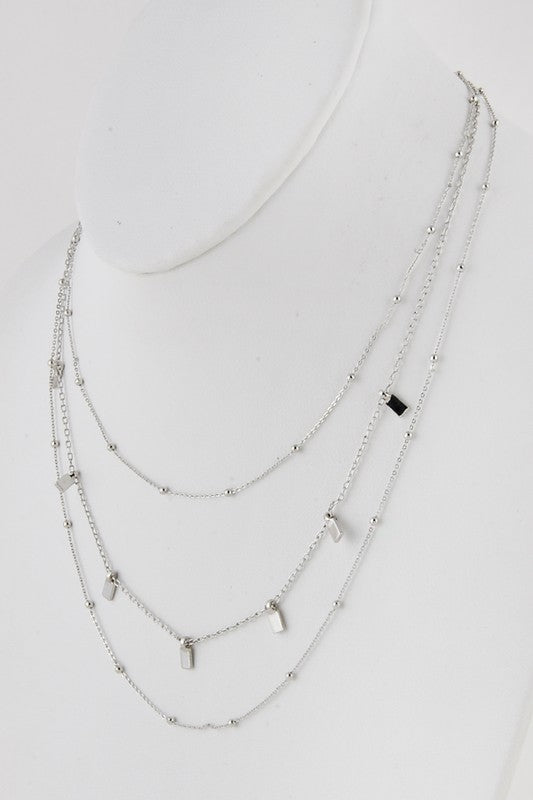Triple Chain Layered Necklace