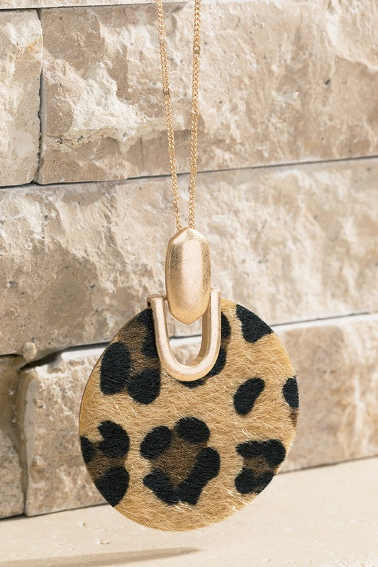Leather Leopard Necklace